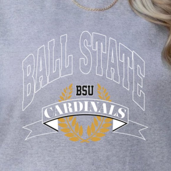 Ball State University Sport Grey Sweatshirt,1985 Ball State Cardinals PM - Picture 2 of 4